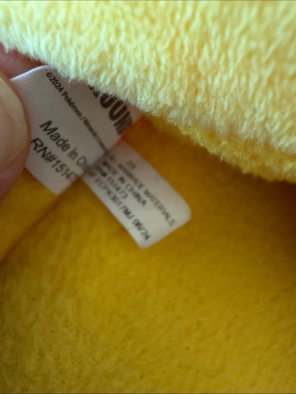 Pokemon Pikachu Plush Slippers in Yellow with Black and Red Accents